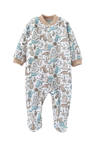 Salopeta pentru bebelusi Martex cu dinozauri - bumbac, confortabil, prins, model dragut