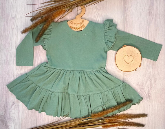 Mamatti SP505 Rochie fetițe mâneci fluture 97% bumbac