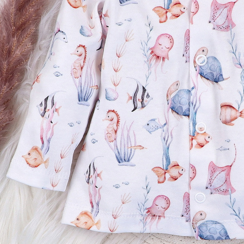 ABN-5482 Underwater World Nini caftan pentru copii - bumbac organic, capse confortabile