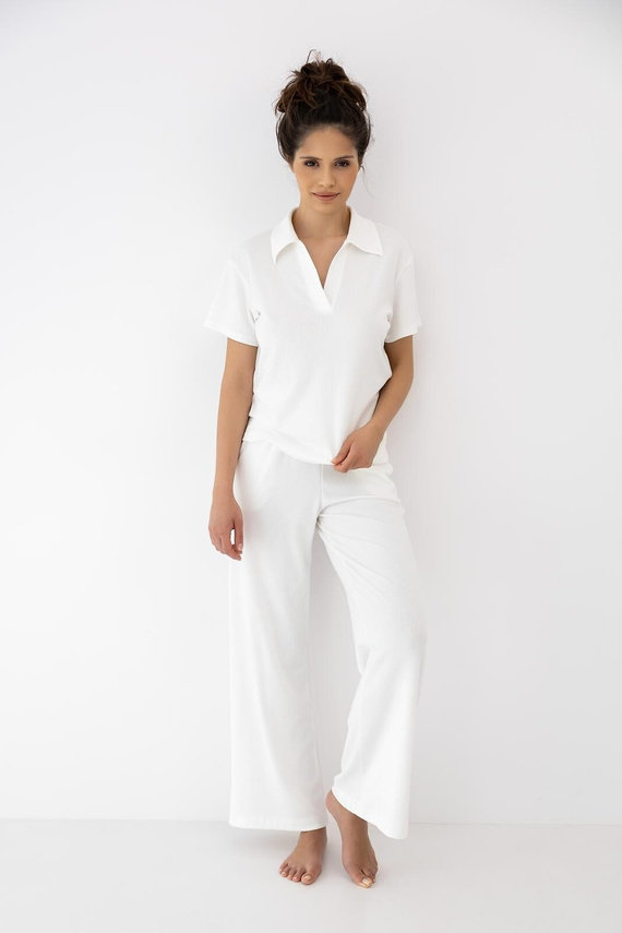 Sensis Zuri ecru pijama damă – bumbac și modal lungă