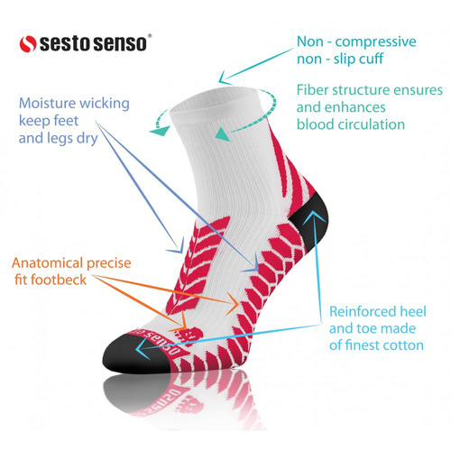Ciorapi sport Sesto Senso ciorapi sport alb-roz