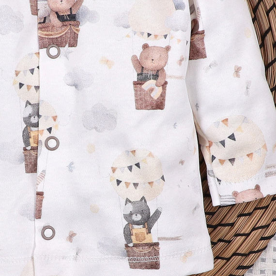 Nini Cardigan Nou-născut Balloon Friends 100% Bumbac Organic – Fabricat în Polonia