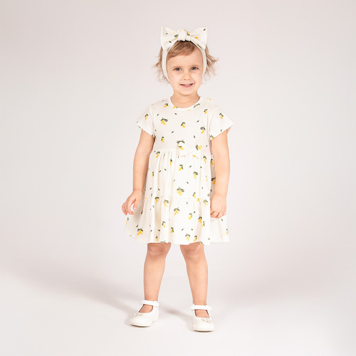 212159 Tola Rochie-body cu maneci scurte Nicol - crem