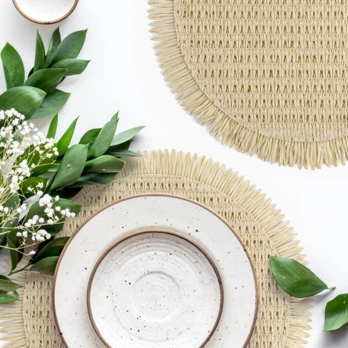 Suport farfurie Eurofirany elegant suport decorativ pentru masă Joan beige