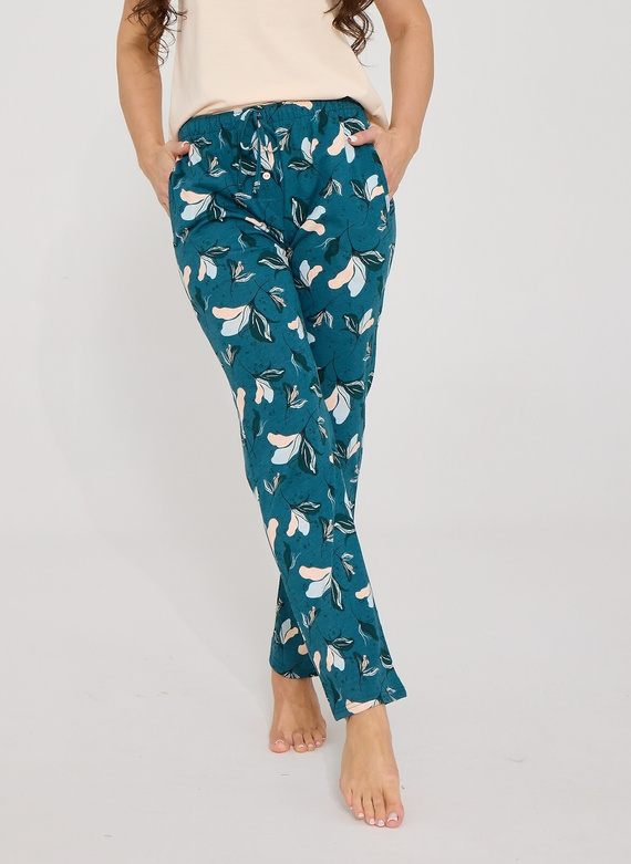 Pantaloni de pijama damă Cornette 690/52, 100% bumbac, lungi, marine