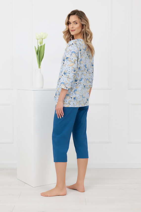 Pijama damă CELOZJA Italian Fashion 100% bumbac mânecă 3/4 pantaloni 3/4