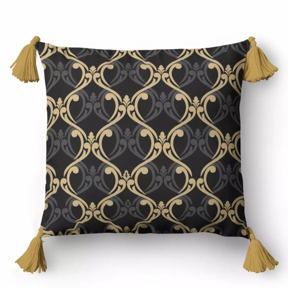 5402 A Fetă de pernă decorativă cu ornamente Panama 58 Detexpol grafit