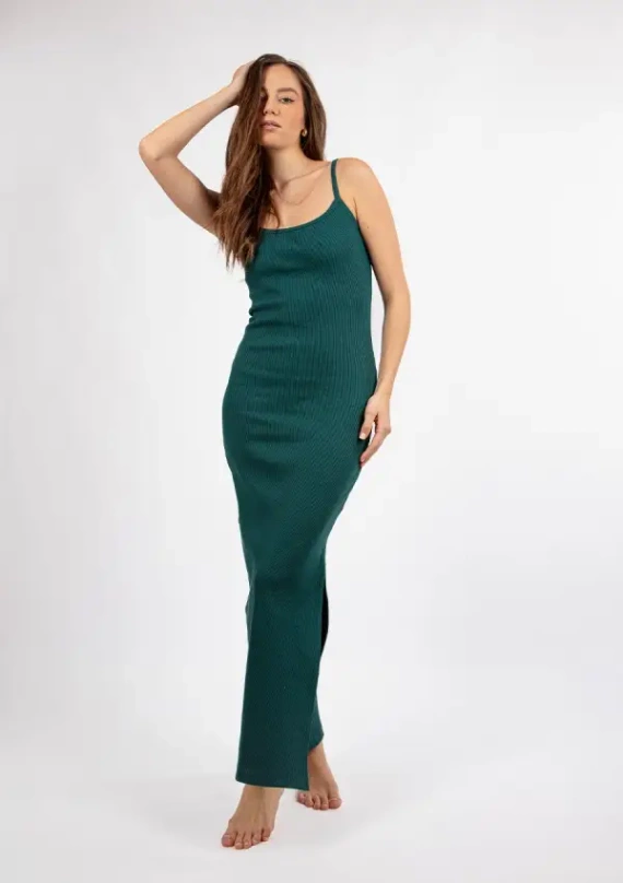 DK-K-P7 Rochie din bumbac DKaren - verde