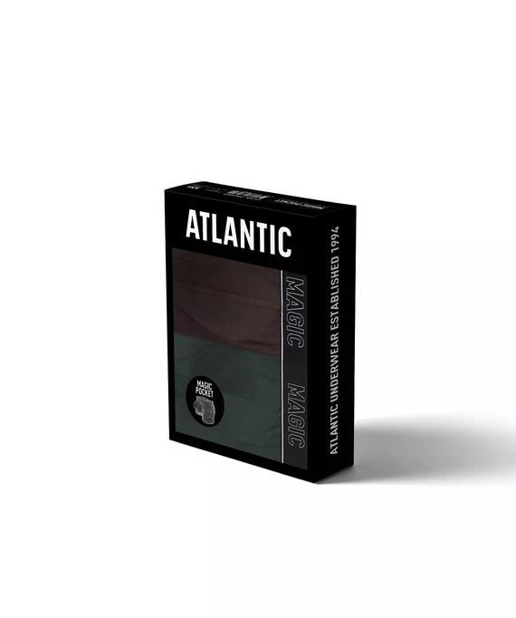 Bokserki męskie Atlantic Magic Pocket 2MH-1200 A2 2-pak verde-maro – push-up bumbac