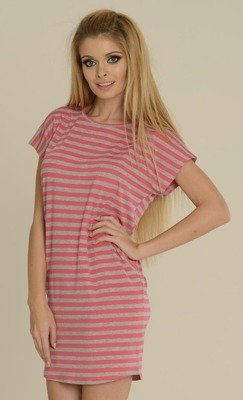 539 Cămașă de noapte Jovite kr. manșon - zmeură + portocaliu