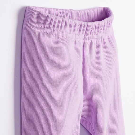 Pantaloni fete Nicol Tosia 225019 din bumbac liliați cu manșete