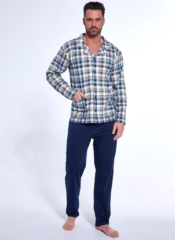 114/77 Pijama bărbați Cornette cu fermoar, bleumarin