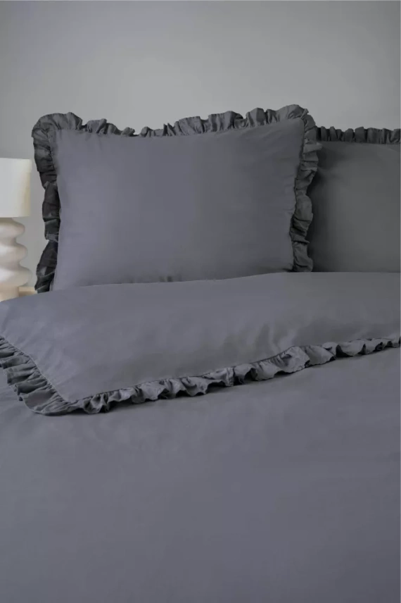 Pure 23 Lenjerie de pat din bumbac monocolor Detexpol grafit