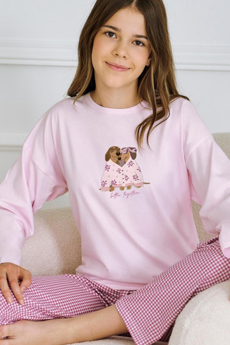 rochie fete Taro Jasmina 3501 – bumbac, maneci lungi