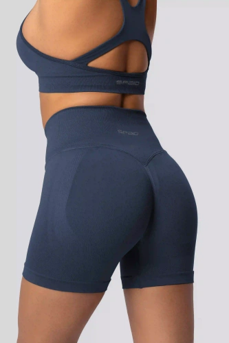Spaio PUSH-UP PRO colanți scurți modelatori fără cusături talie înaltă fitness navy blue