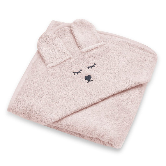 Prosop din bambus Yosoy cu urechi - roz pudrat
