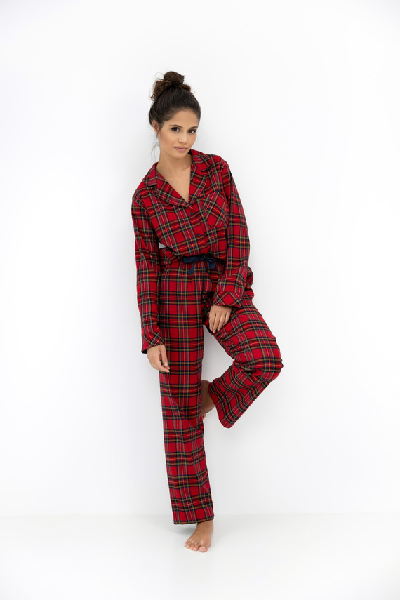 Pijamale Dayana Sensis pentru femei - Flanel, lungi, în carouri