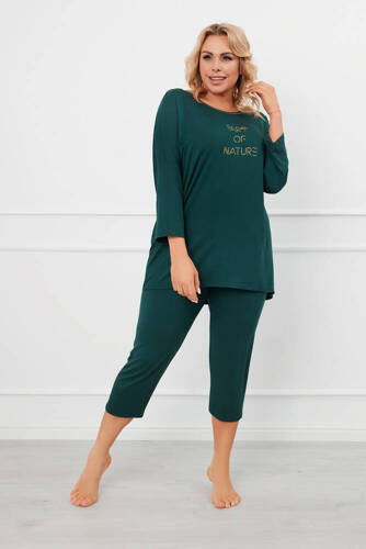 Natura Ladies 3/4 pijamale Italian Fashion - verde