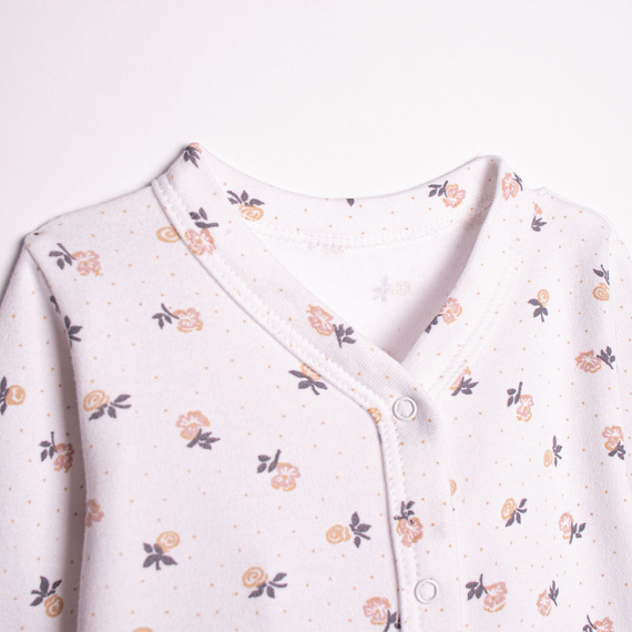 220031 Salopetă bebe Nicol bumbac 100% flori cu botoșei