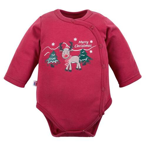 Bună reni! Body cu mâneci lungi Eevi - visiniu