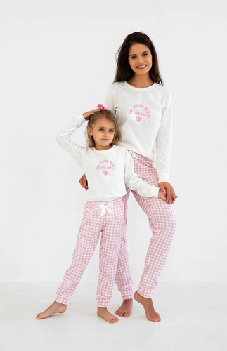 Sensis Nanny Kids Pijama pentru fete - ecru-roz