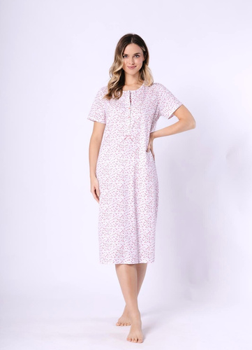 Cămașă de noapte damă Oriana 1723/1760 Leveza, 100% bumbac, mânecă scurtă