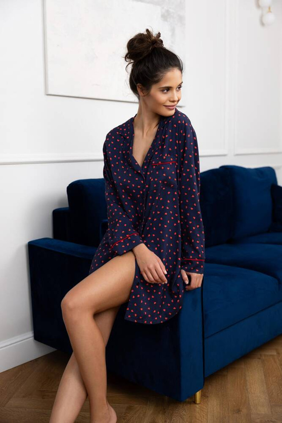 Cămașă de noapte Sophia Sensis cu nasturi - Bleumarin