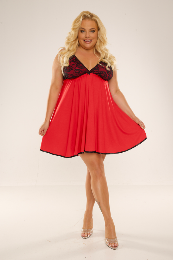 713 Cloche Forex cămașă de noapte - roșu