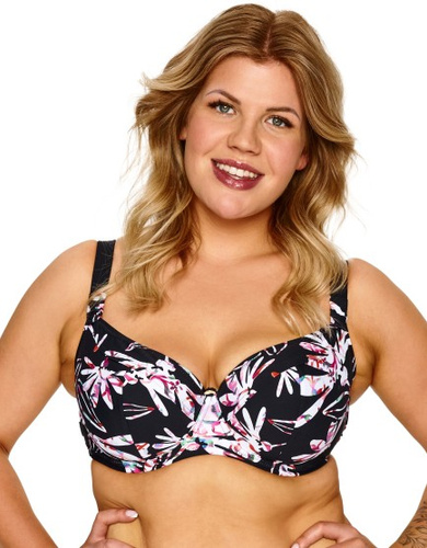 Biustonosz Rosa Big Lupoline czarny floral full cup pentru sâni mari