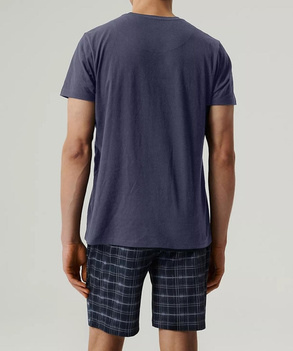 NMP-380 Pijamale bărbați cu mâneci scurte, Atlantic - bleumarin