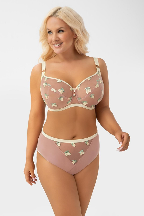 G013 Citronella Gorsenia Sutien soft pentru bust mare cu broderie cu lămâi