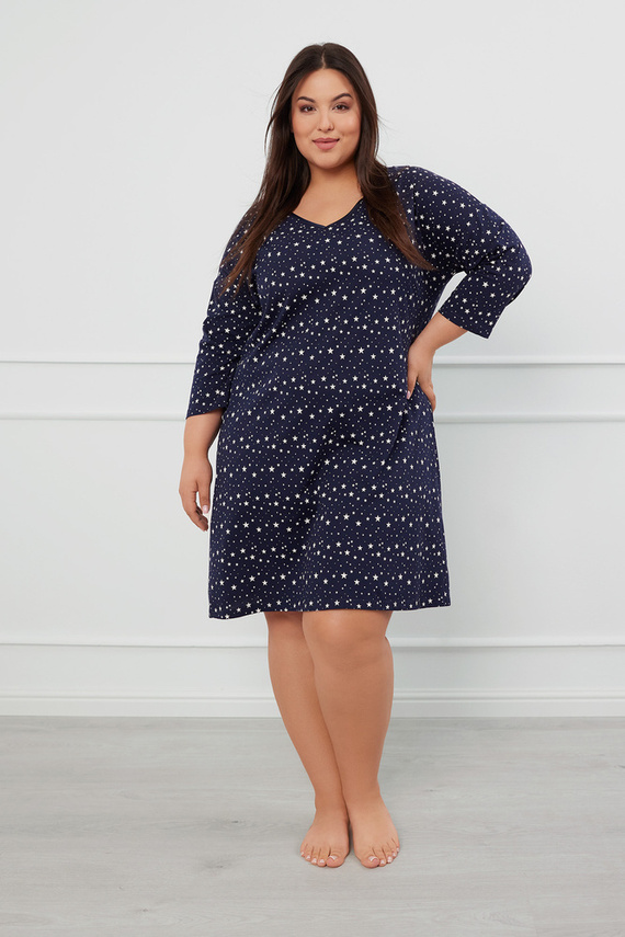 Cămașă de noapte Libra, mânecă 3/4 Modă italiană - print 