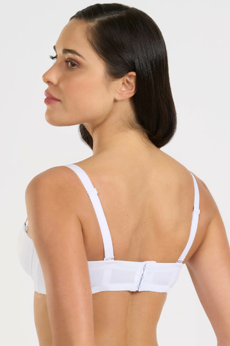391 Sutien bandeau Bianco Selene, cu armătură, bretele detașabile