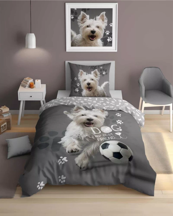 5205 A Fluo 40 Lenjerie de pat din bumbac care strălucește în întuneric Minge pentru câini Detexpol