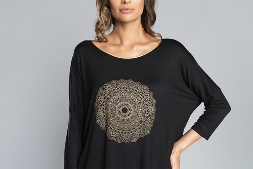 Pijama de damă Mandala Italian Fashion - negru