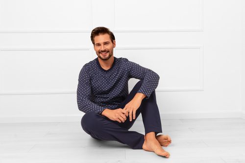 Pijama pentru bărbați Gerard Italian Fashion - bumbac, mânecă lungă și pantaloni