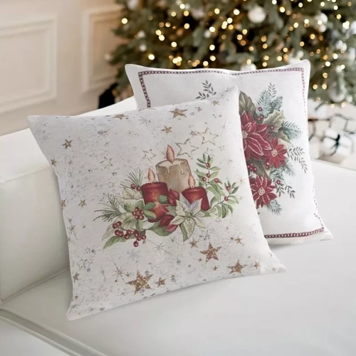 Chp 1270 Crăciun tapiserie centru de pernă Eurocortains bej