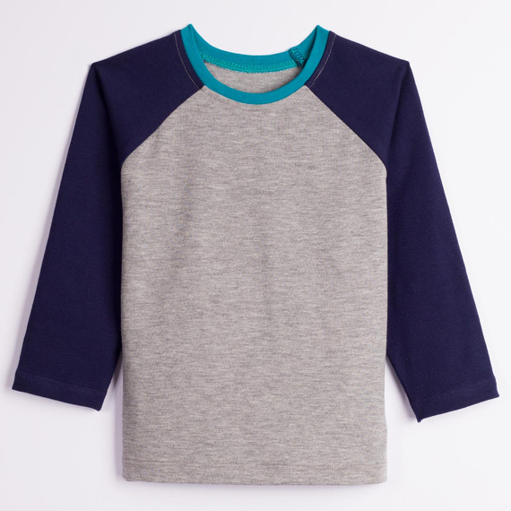 228141 Nicol FARMA Bluză băieți raglan bleumarin melanj bumbac