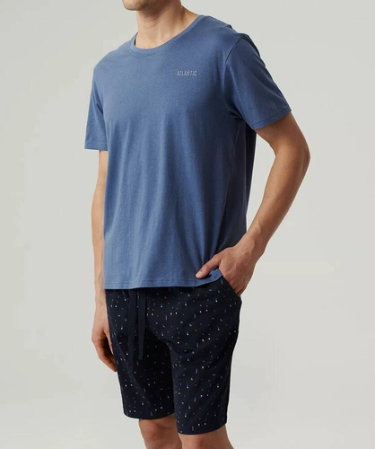 NMP-385 Pijamale bărbați cu mâneci scurte, Atlantic - bleumarin