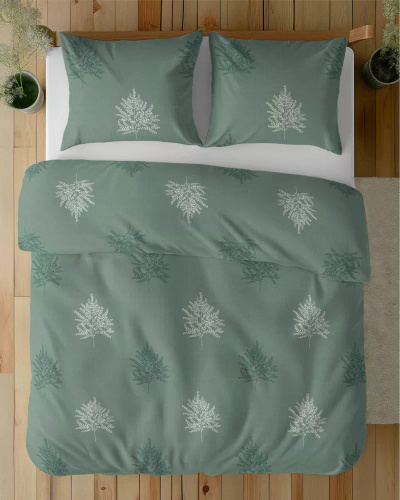 5503 B Așternut din bumbac salvie cu frunze geometrice de ferigă Naturalis – Detexpol