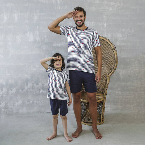 Korfu Pijama pentru băieți cu mânecă scurtă, pantaloni Italian Fashion - print/verde