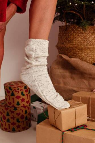 553/554 Șosete de somn Wellsoft Smooth De Lafense - ecru cu liniuțe