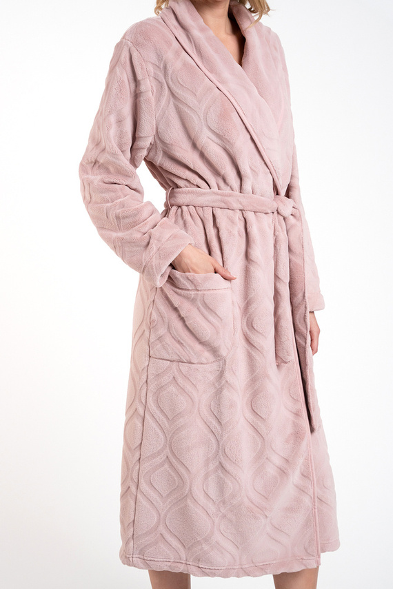 Morena Halat de baie fleece pentru femei Іtalian Fashion - roz pudră 