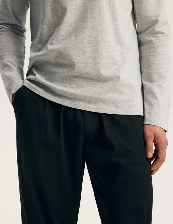 Henderson Frame 45495 Pijamale bărbați lungi 100% bumbac gri deschis