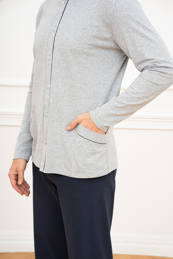 Alcest Bărbați cu mânecă lungă, pantaloni lungi Italian Fashion - albastru marin