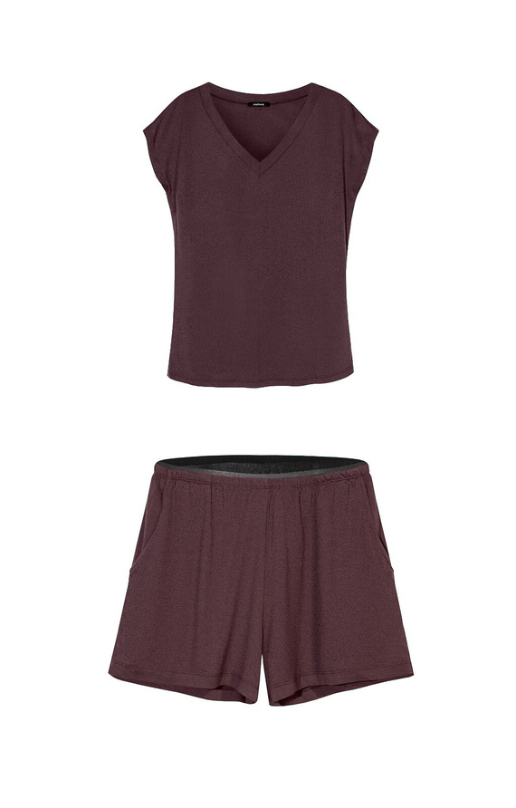 Bluză pijama albastră Mefemi Mila PG71 vâscoză confort brown