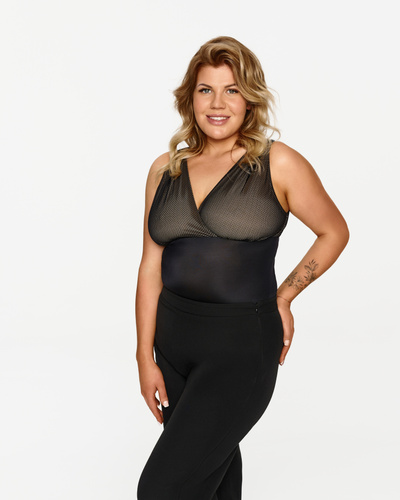 Body damă Lupoline 258 – elegant, cu plasă transparentă și decolteu rafinat