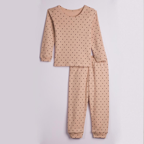 Nicol Hania 226036 Pijamale fete 100% bumbac Inimioare Bej