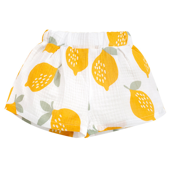Pantaloni scurți de muselina Pinocchio alb Lemons pentru fete