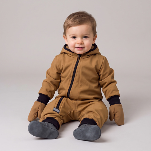 229073 Mănuși copii Nicol Softshell impermeabile cu polar - olive